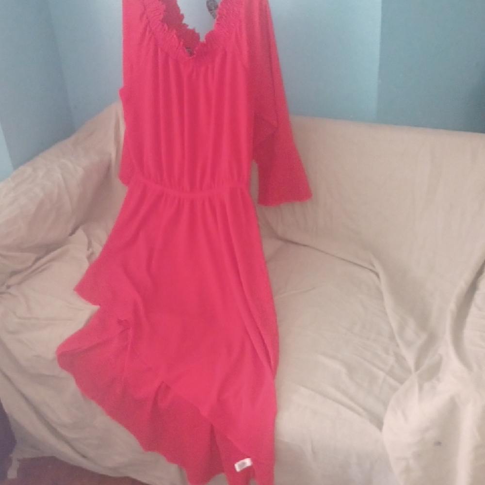Elegant Red Asymmetrical Dress